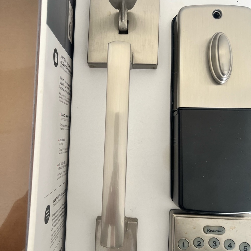 Keickset Satin Nickel Electronic Door Lock.Brand NIB opened box